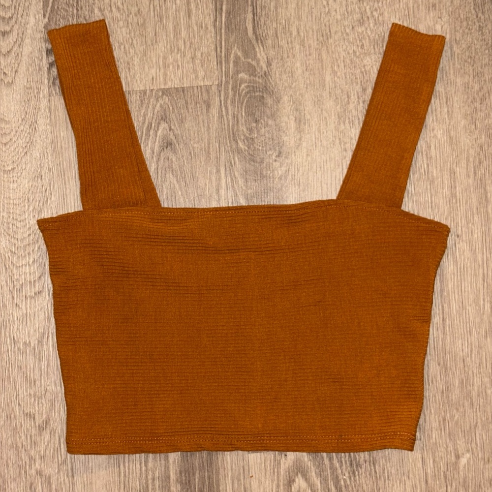 Free People Intimately - Orange Fitted Crop Tank Top